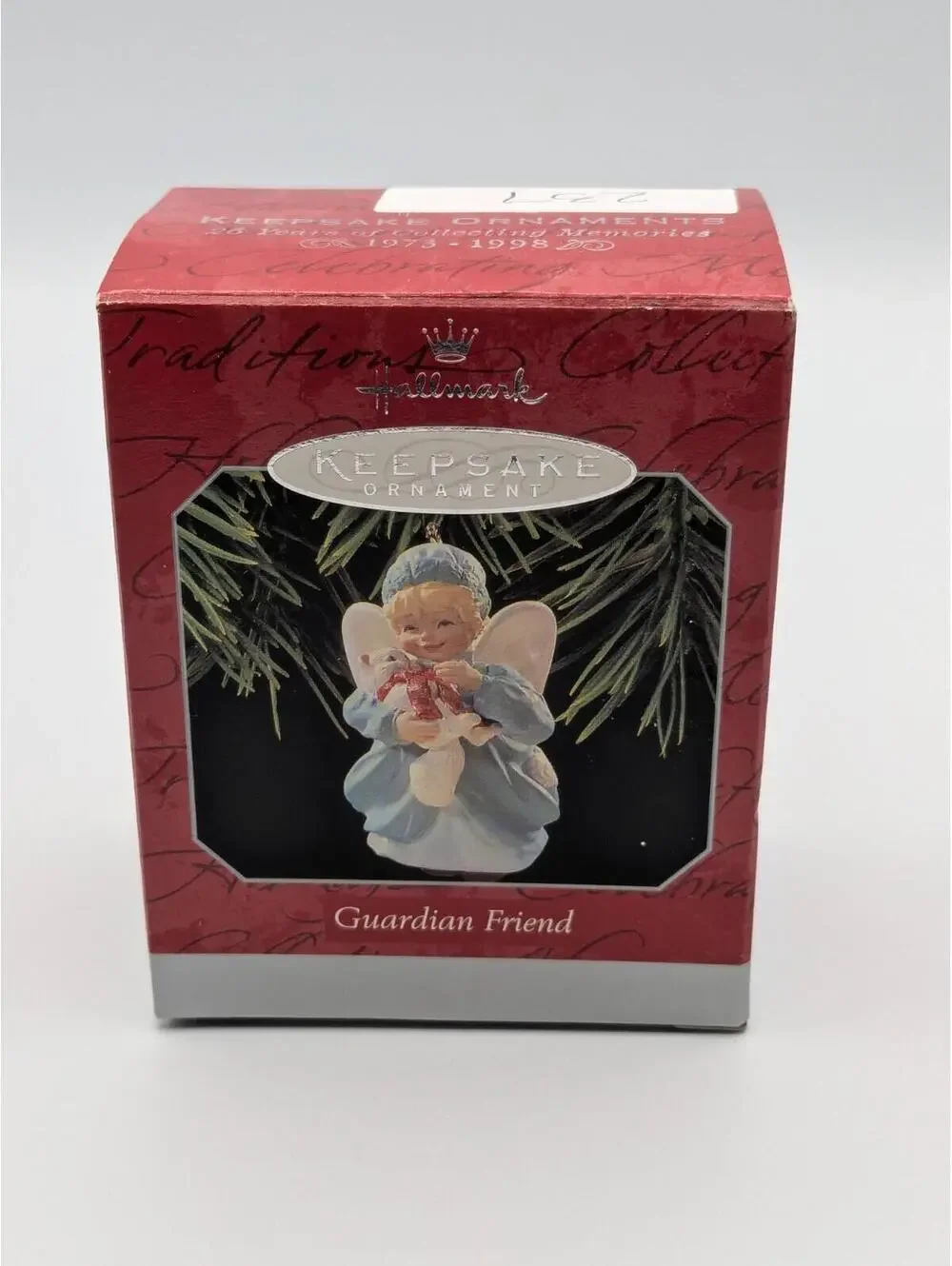 Hallmark Keepsake Guardian Friend 1998 Vintage Angel and Cat Christmas Ornament